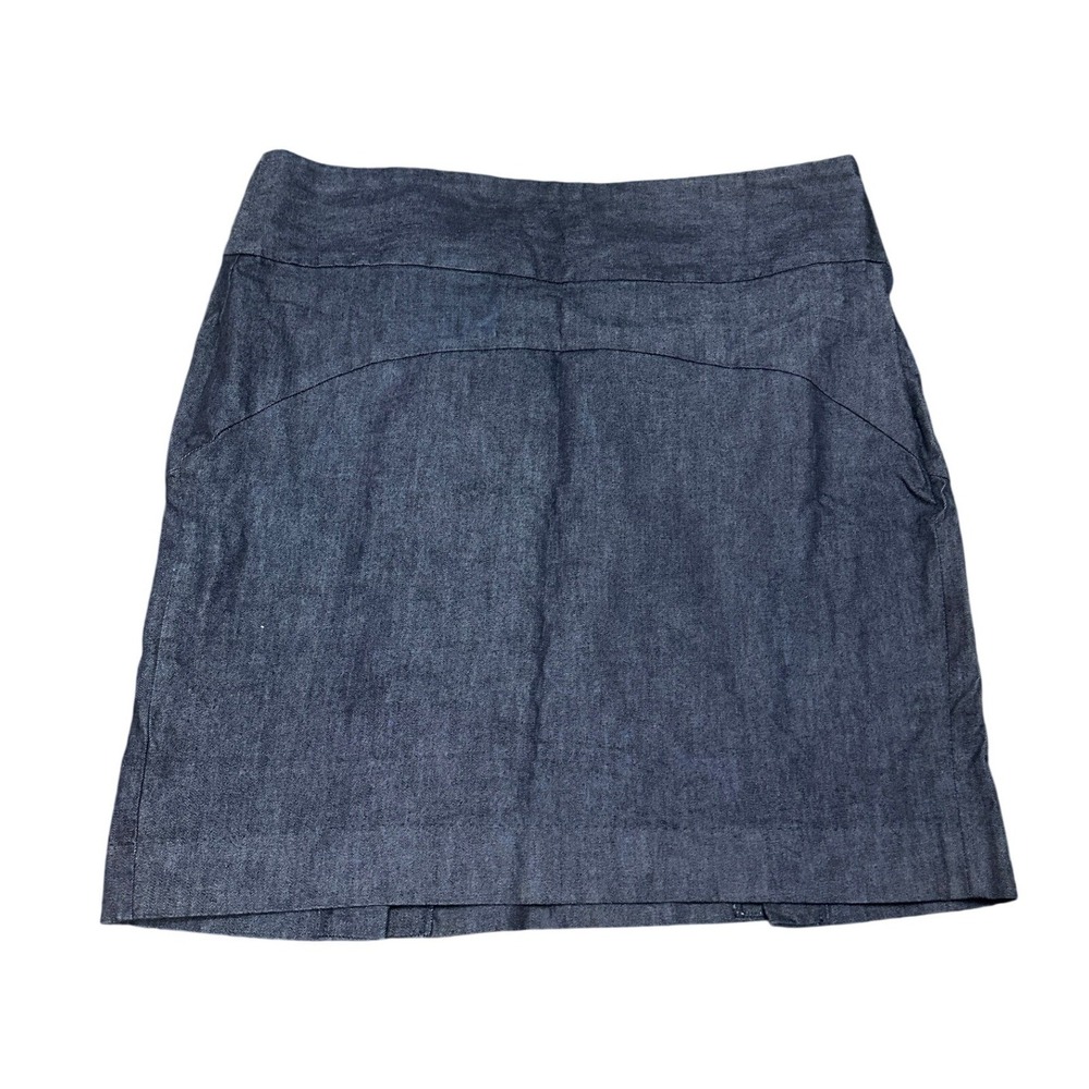 Gap Womens Dark Wash Denim Knee Length Skirt Size 18 Blue Stretch Side Zip